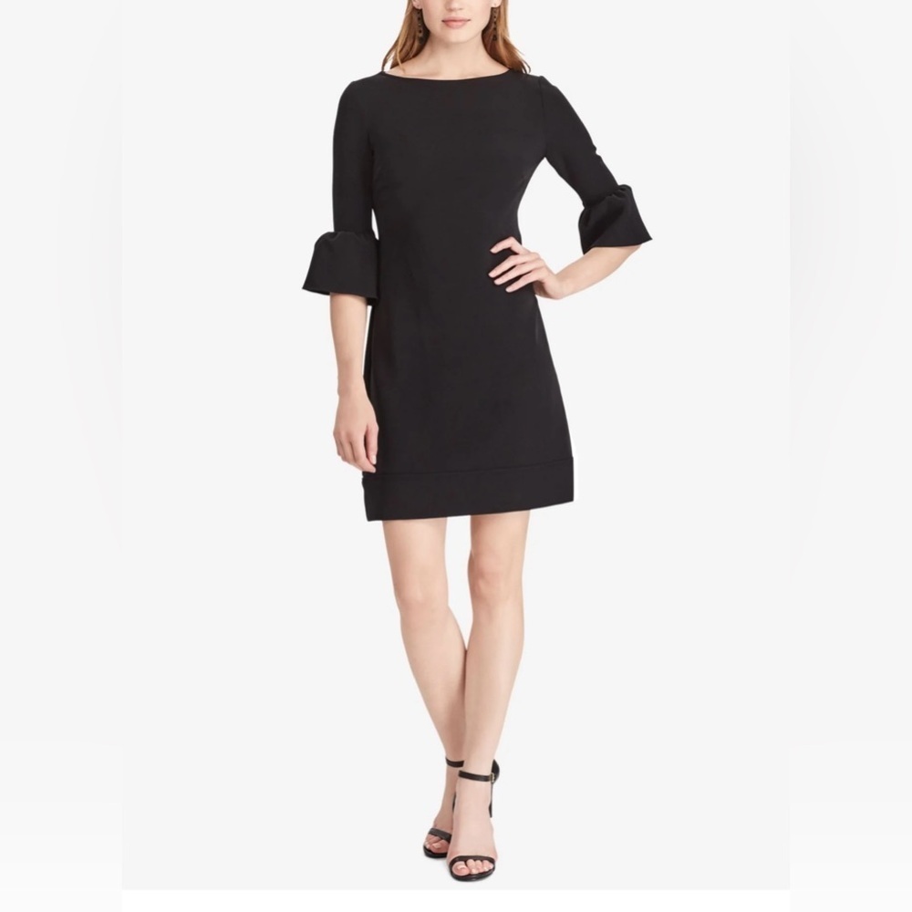 American Living Women’s Black Bell Sleeve Sheath Dress 16